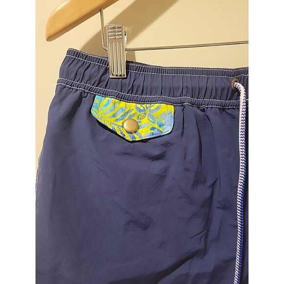 Quaker Marine Supply Co. - Men's Cove Lined Swim Trunks Navy Blue Shorts M - Picture 2 of 10